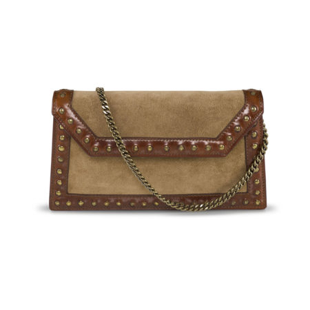 W08 - Studded pochette in suede